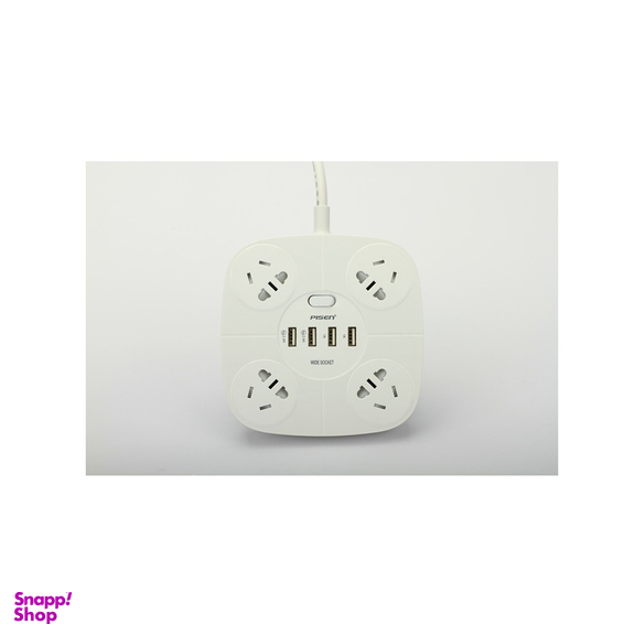 شارژر و چند راهی برق با 4 خروجی USB پایزن (Pisen)
