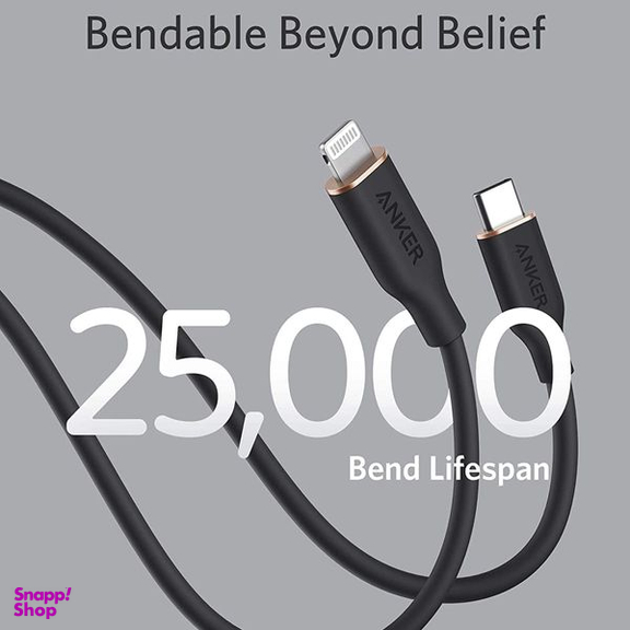 کابل تبدیل USB-C به لایتنینگ انکر مدل Power Line III Flow A8662 طول 0.9 متر