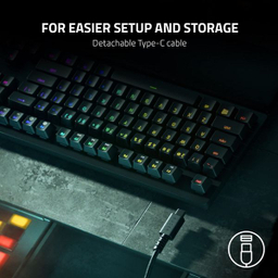 کیبورد مخصوص بازی ریزر (Razer) مدل Huntsman V2 Tenkeyless - Purple Linear Optical Switch