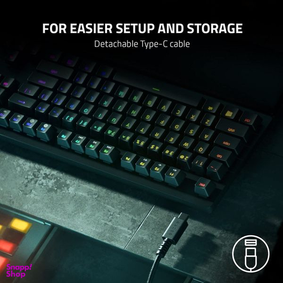 کیبورد مخصوص بازی ریزر (Razer) مدل Huntsman V2 Tenkeyless - Purple Linear Optical Switch