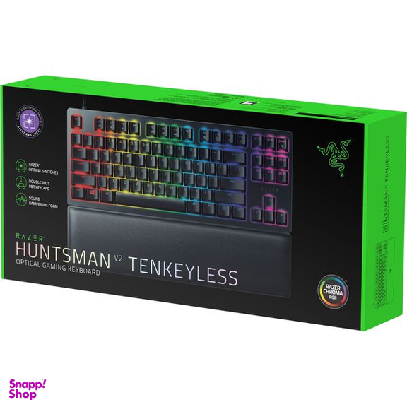 کیبورد مخصوص بازی ریزر (Razer) مدل Huntsman V2 Tenkeyless - Purple Linear Optical Switch