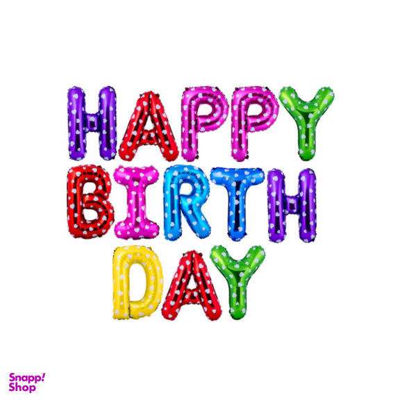 بادکنک فویلی هپی شو مدل Heart Happy Birthday سایز 16 اینچ سایز 150