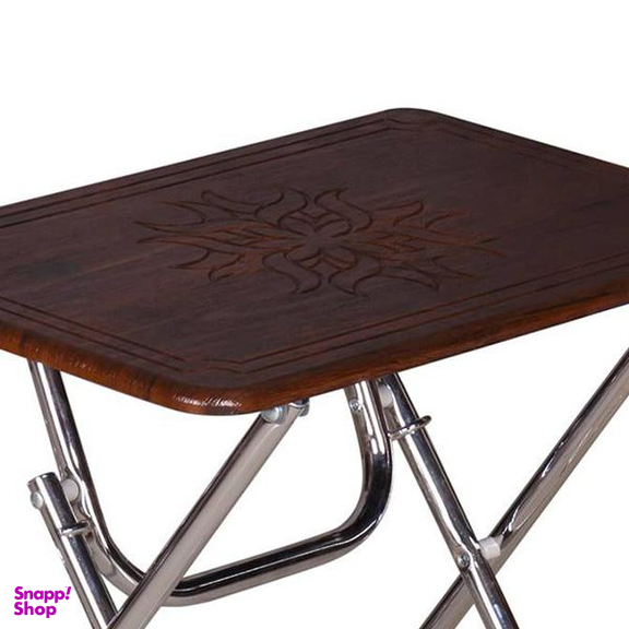 میز عسلی تاشو چشمه نور کد D-101-BR مجموعه 4 عددی قهوه ای