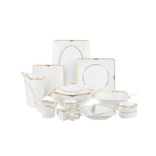 سرویس غذاخوری 101 پارچه چینی پردیس کاشان سری ونوس مدل دیبا کد 265 12نفره