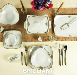 سرویس غذاخوری 105پارچه چینی پردیس مدل برلیان 12نفره