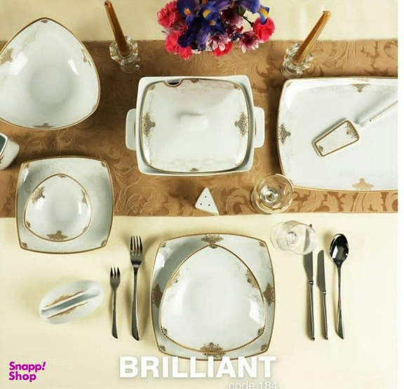 سرویس غذاخوری 105پارچه چینی پردیس مدل برلیان 12نفره