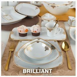 سرویس غذاخوری 105پارچه چینی پردیس مدل برلیان 12نفره