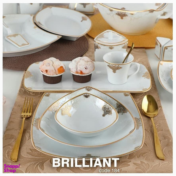 سرویس غذاخوری 105پارچه چینی پردیس مدل برلیان 12نفره