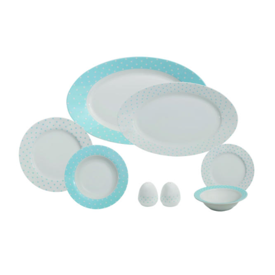 سرویس غذاخوری 28 پارچه چینی زرین ایران سری ایتالیا اف مدل اسپاتی درجه یک 6نفره