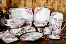 سرویس غذاخوری 105پارچه چینی پردیس مدل بهار 12نفره گلدار