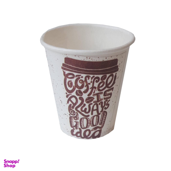 شات یکبار مصرف کاغذی گلس سفید طرح دار ظرفیت 50cc پک 50 تایی