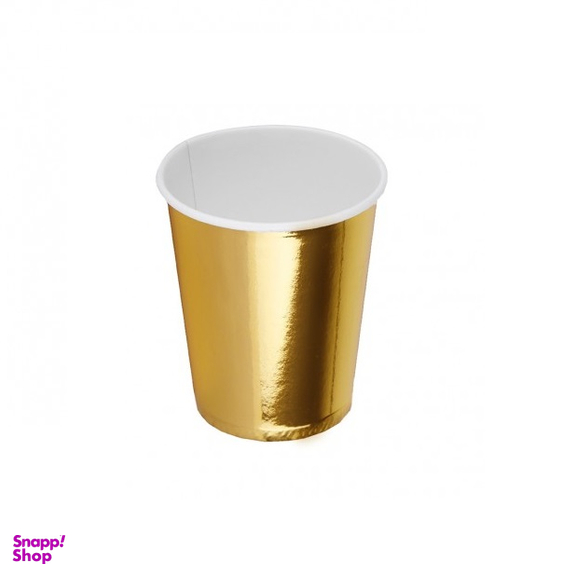 لیوان یکبار مصرف کاغذی گلس (Glass) مدل متالایز ظرفیت 220 میلی لیتر
