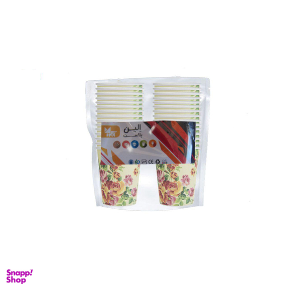لیوان یکبار مصرف کاغذی الین پلاست مدل KGH1-40 بسته 40 عددی چند رنگ