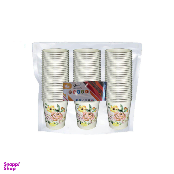 لیوان یکبار مصرف کاغذی الین پلاست مدل KGH6-100 بسته 100 عددی چند رنگ