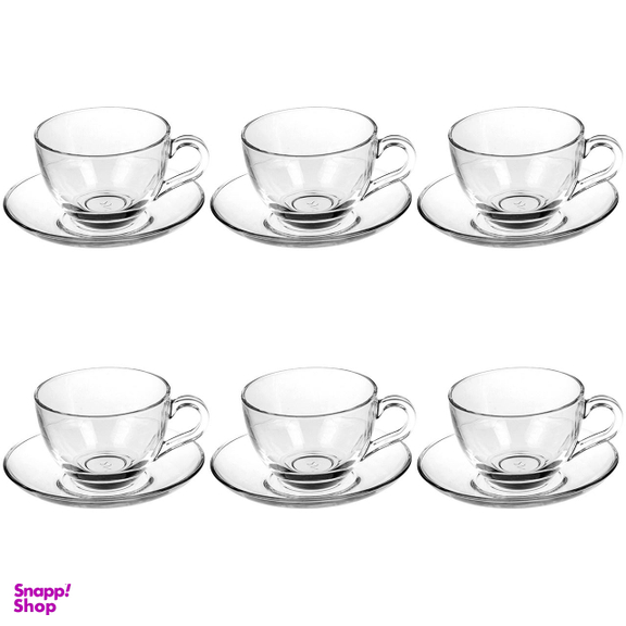 ست فنجان و نعلبکی پاشاباغچه (Pasabahce) مدل Bisik 97948 - بسته 6 عددی