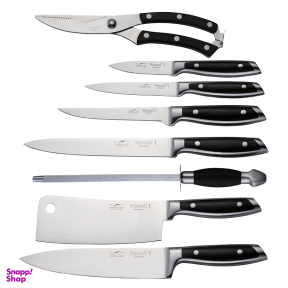 سرویس چاقو آشپزخانه 10 پارچه وینر (Winner) کد W7335Pu به همراه چاقو تیزکن