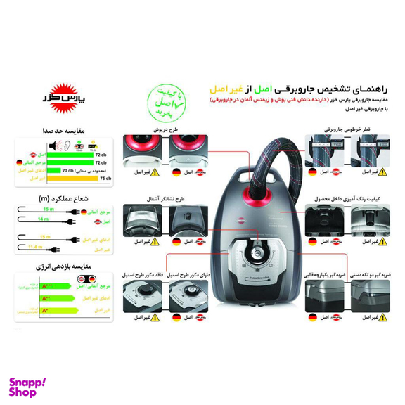 جاروبرقی پارس خزر مدل Turbo 2500WB