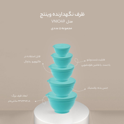 ظرف نگهدارنده وینتج مدل VNIO49 مجموعه 5 عددی