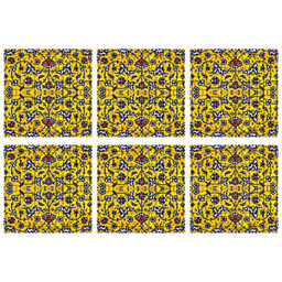 زیر بشقابی کد U1-42133 ست 6 عددی رنگ زرد سایز 30*30 سانتی‌ متر