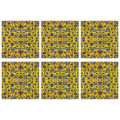 زیر بشقابی کد U1-42133 ست 6 عددی رنگ زرد سایز 30*30 سانتی‌ متر