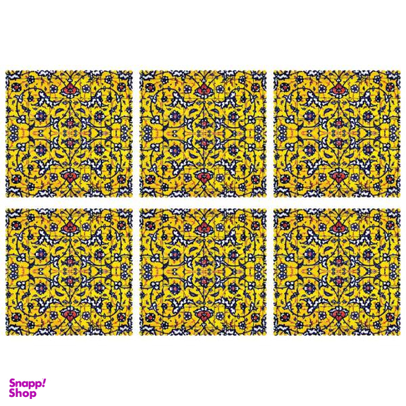 زیر بشقابی کد U1-42133 ست 6 عددی رنگ زرد سایز 30*30 سانتی‌ متر