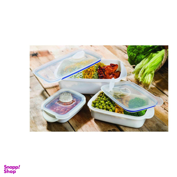 ظرف ماکروویو مانیا مدل air sealed بسته 3 عددی