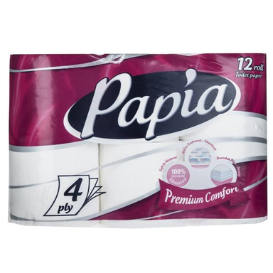 دستمال توالت پاپیا (Papia) مدل Premium Comfort بسته 12 عددی