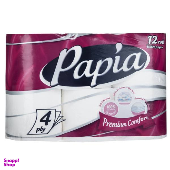 دستمال توالت پاپیا (Papia) مدل Premium Comfort بسته 12 عددی