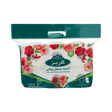 دستمال توالت گلریز مدل سفید بسته 6 عددی