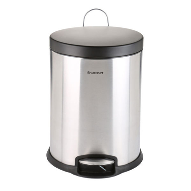 سطل زباله پدالی سام ست مدل F طرح استوانه ای کد 45134 ظرفیت 12 لیتری