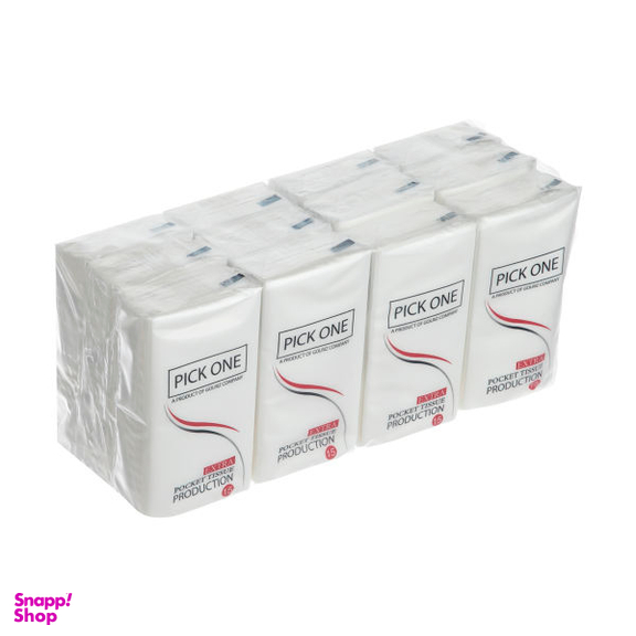 دستمال کاغذی جیبی 15 برگ گلریز مدل Pick One بسته 12 عددی