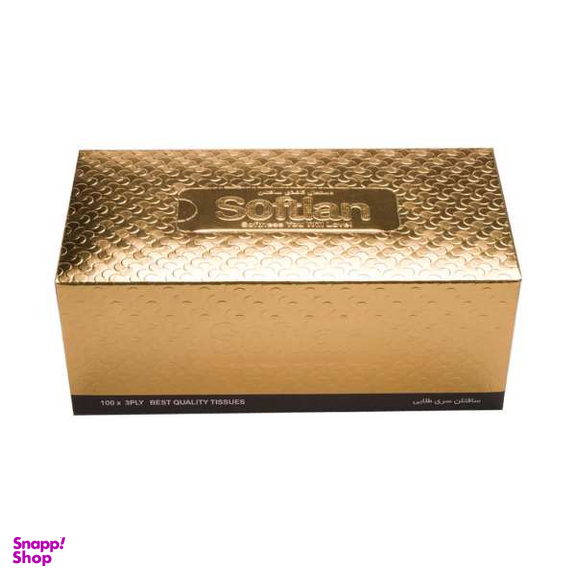 دستمال کاغذی 100 برگ سافتلن مدل gold