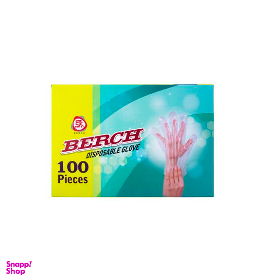 دستکش یکبار مصرف برچ مدل جعبه ای کد 397 بسته 100 عددی