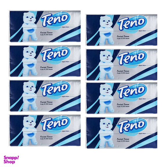 دستمال کاغذی250 برگ تنو کد087 مجموعه 8 عددی