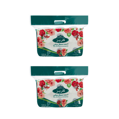 دستمال توالت گلریز مدل 101 بسته 6 عددی مجموعه 2 عددی
