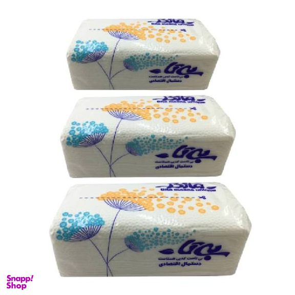 دستمال کاغذی 100 برگ بی تا مدل اقتصادی کد 00911 بسته 3 عددی