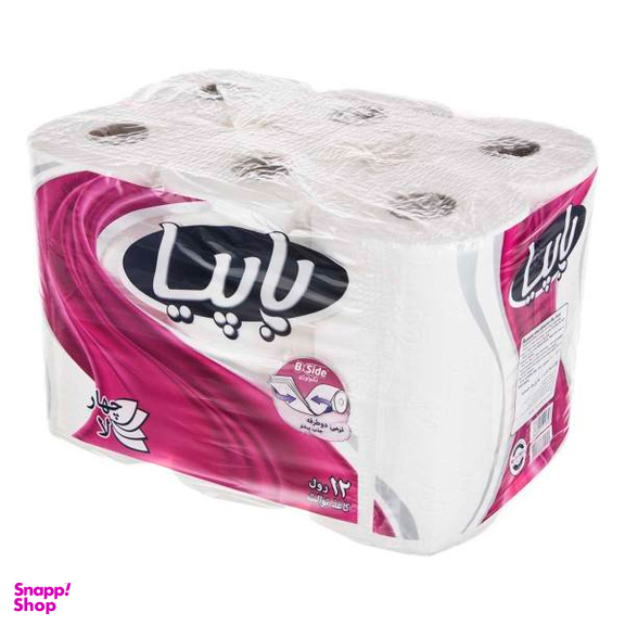 دستمال توالت پاپیا مدل B side بسته 12 عددی