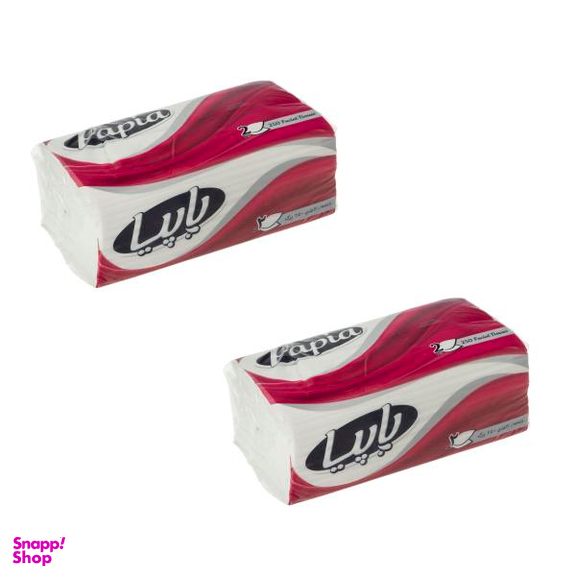 دستمال کاغذی 250 برگ پاپیا مدل اقتصادی بسته 2 عددی