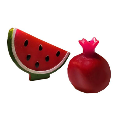 شمع مدل هندونه و انار شب یلدا مجموعه 2 عددی