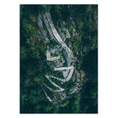تابلو شاسی ونسونی طرح Mountain Stairs سایز 50x70 سانتی متر