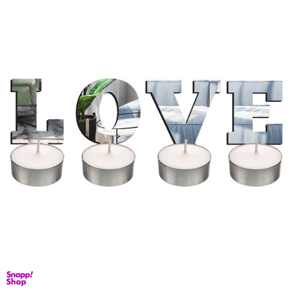 شمع وارمر اِلِنسی مدل LOVE مجموعه 4 عددی