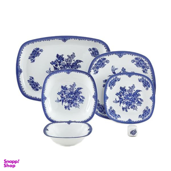 سرویس غذاخوری 27 پارچه چینی زرین ایران سری کواترو مدل فلورانس درجه یک