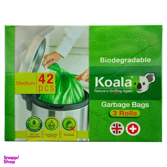 کیسه زباله کوالا مدل Biodegradable سایز متوسط بسته 42 عددی