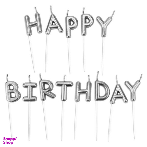 شمع تولد بانیبو (Banibo) مدل Silver Happy Birthday