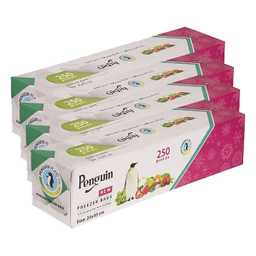 کیسه فریزر پنگوئن پلاست مدل رولی 250 عددی مجموعه 4 عددی