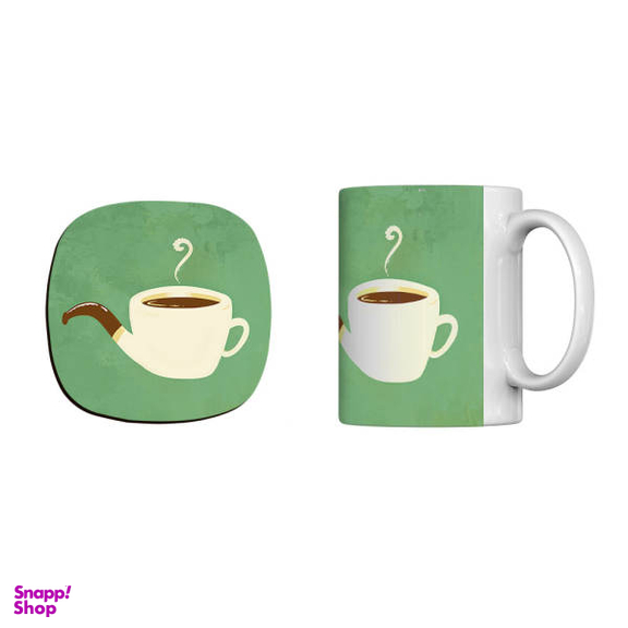 ماگ ترمه طراحان ایده مدل یک فنجان نیکوتین کد cfp1015 به همراه زیرلیوانی