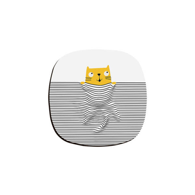 زیر لیوانی ترمه طراحان ایده مدل گربه خوابالو کد cfp125