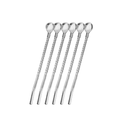قاشق شربت خوری مدل نی دار کد SH55 مجموعه 6 عددی