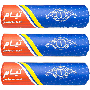 فویل آلومینیوم تیام مدل T20-10 رول 20 متری مجموعه 3 عددی
