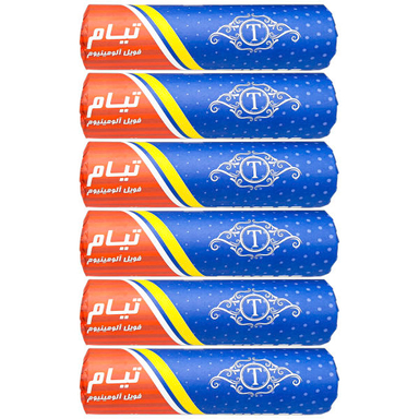 فویل آلومینیوم تیام مدل T20-10 رول 20 متری مجموعه 6 عددی